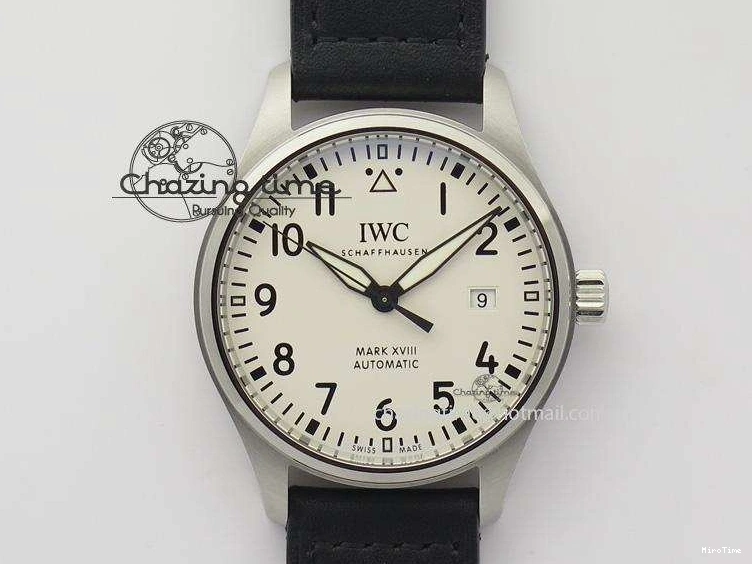 MIROTIME 0517 Mark XVIII IW327002 SS Mk Maker Best Edition White Dial On Black Leather Strap A SunProtective 7298